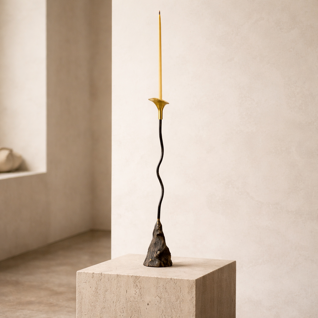 Calla Lily Iron Candlestick
