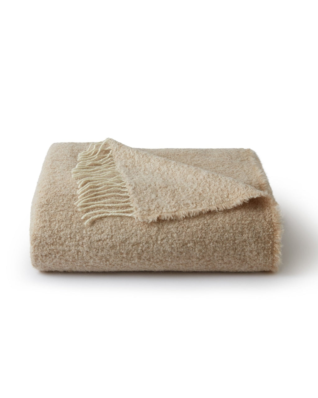 Biscotti/Taupe Fringe Bouclé Throw