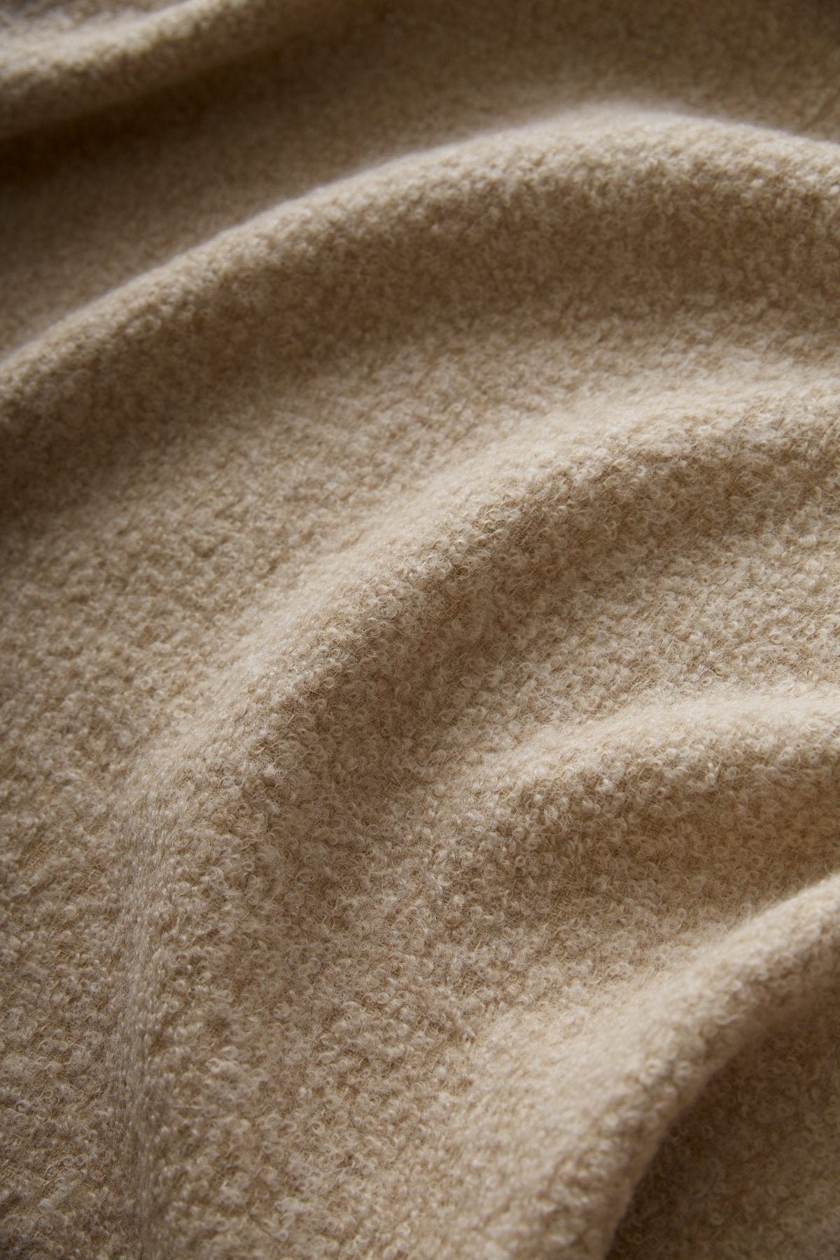 Biscotti/Taupe Fringe Bouclé Throw
