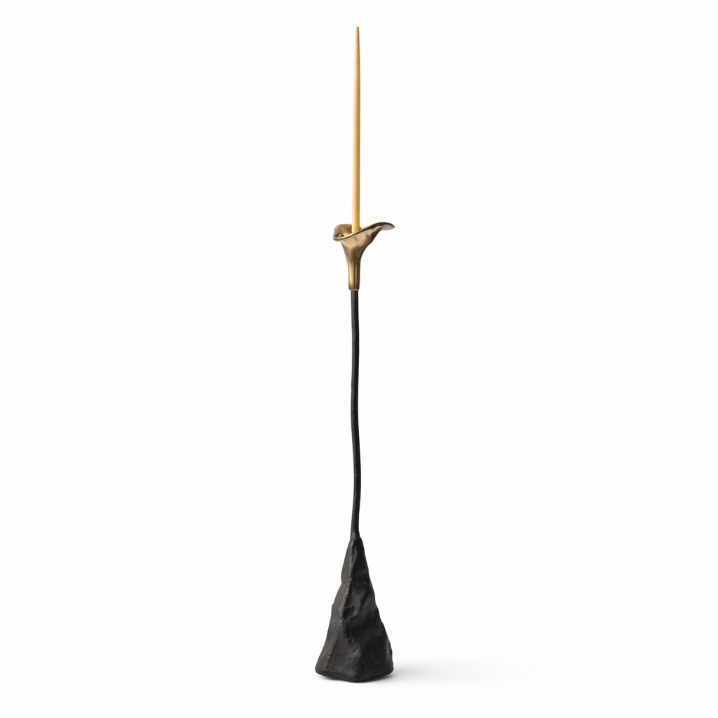 Calla Lily Iron Candlestick