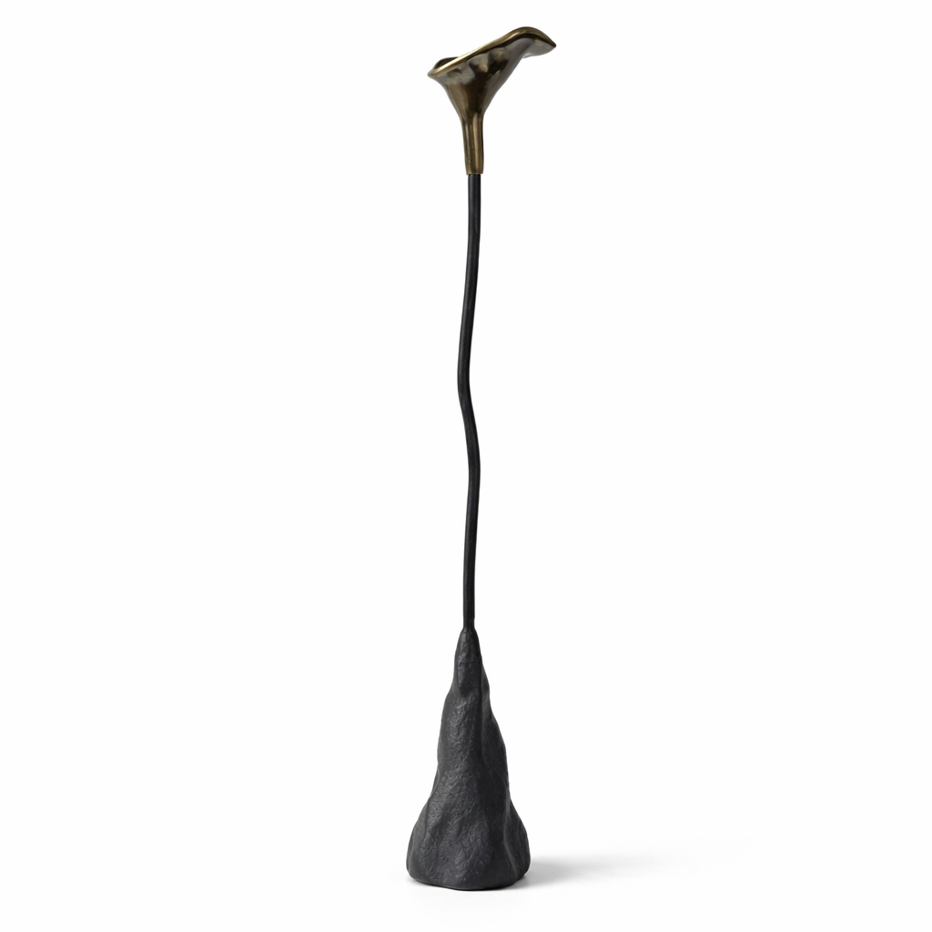 Calla Lily Iron Candlestick