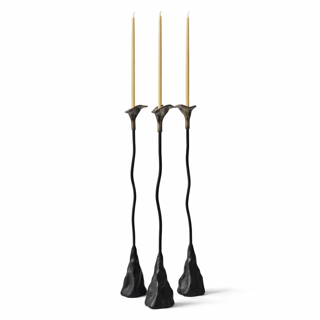 Calla Lily Iron Candlestick