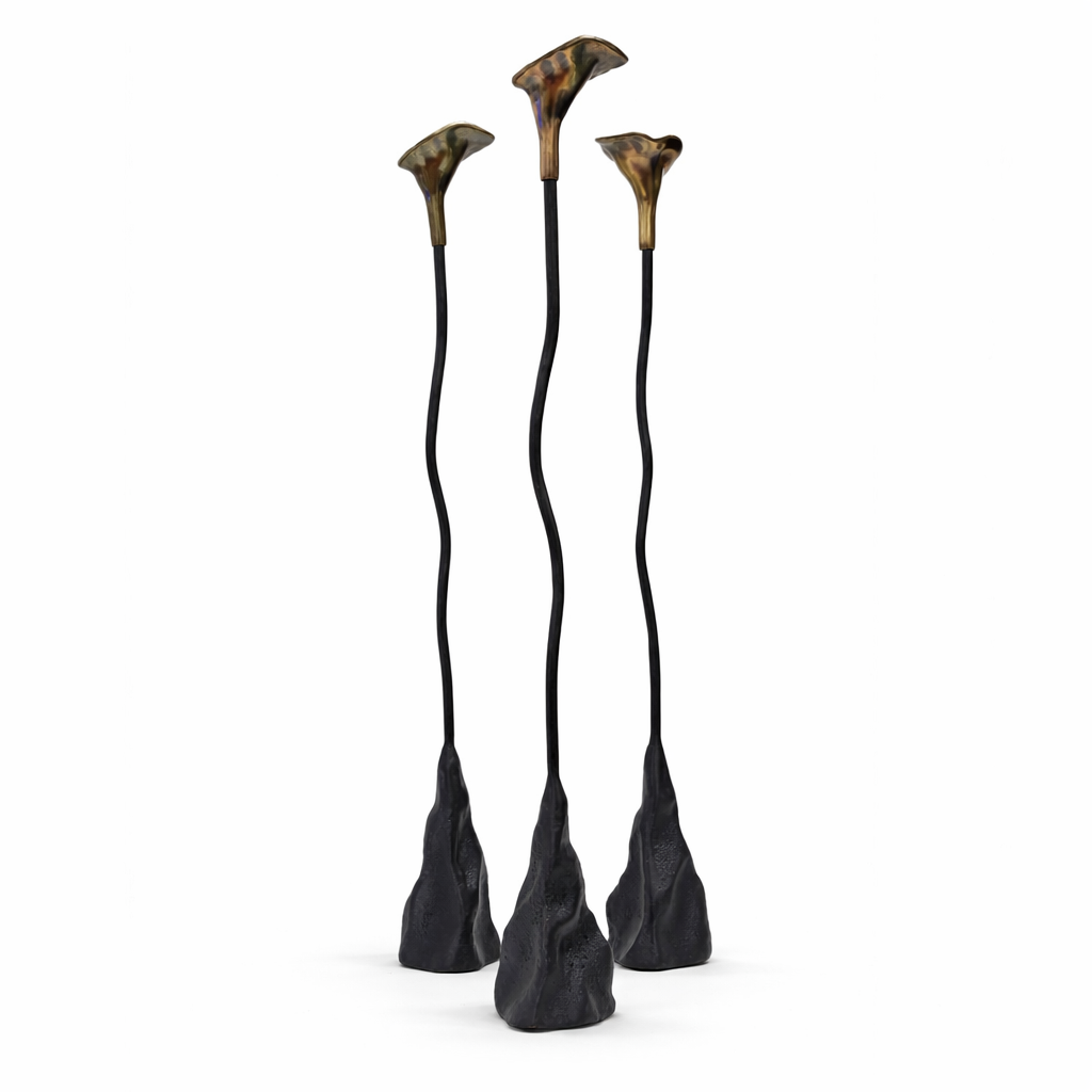 Calla Lily Iron Candlestick
