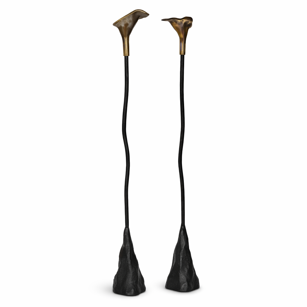 Calla Lily Iron Candlestick