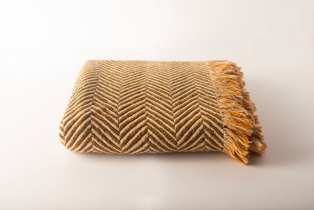 The Goldenrod Herringbone Throw