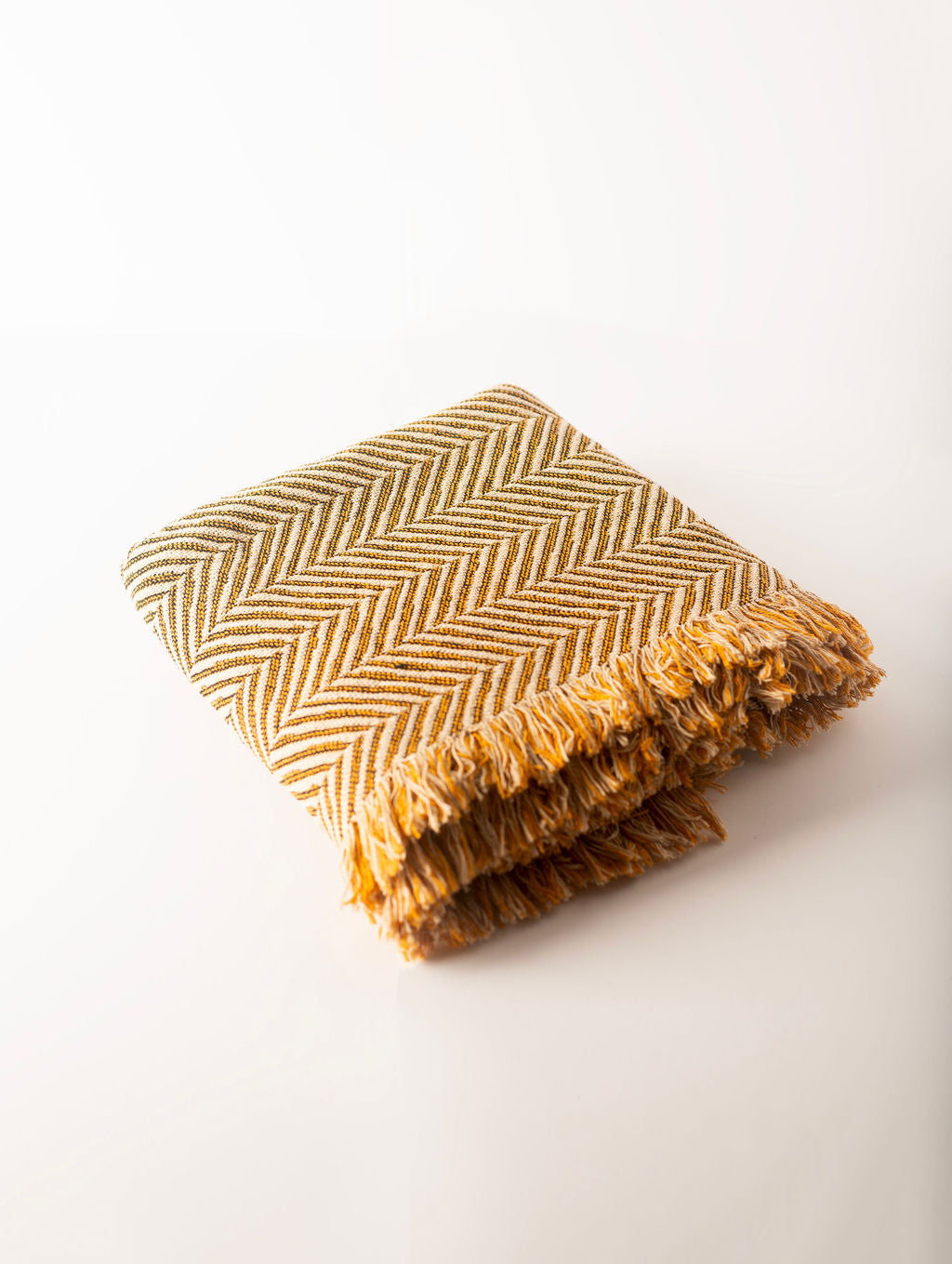 The Goldenrod Herringbone Throw