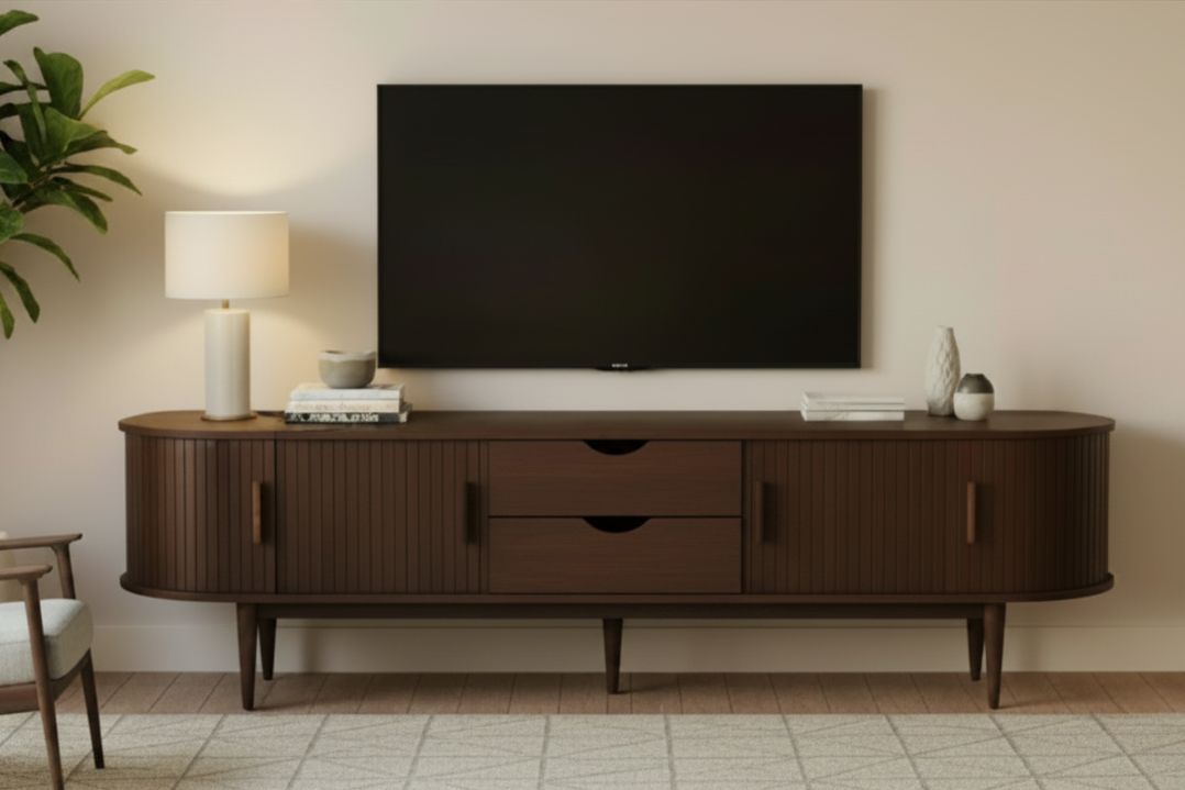 Arden credenza with drawers closed