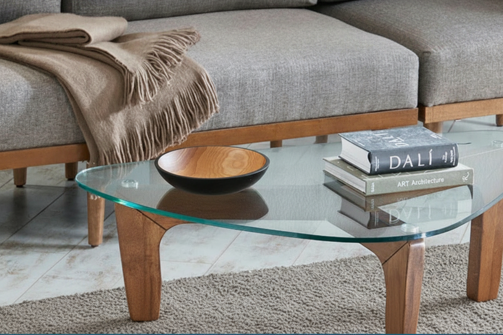 Ashwood Ember on Glass Coffee Table