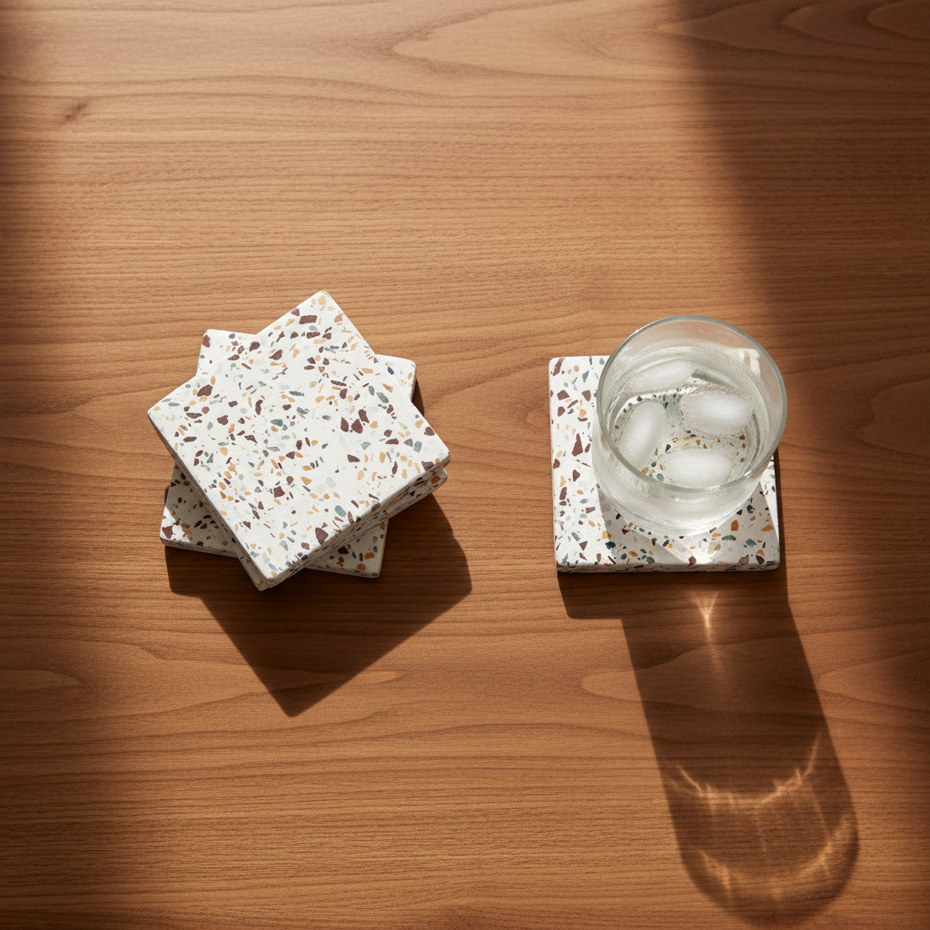 Atomic Coasters - Flat Lay Top Down