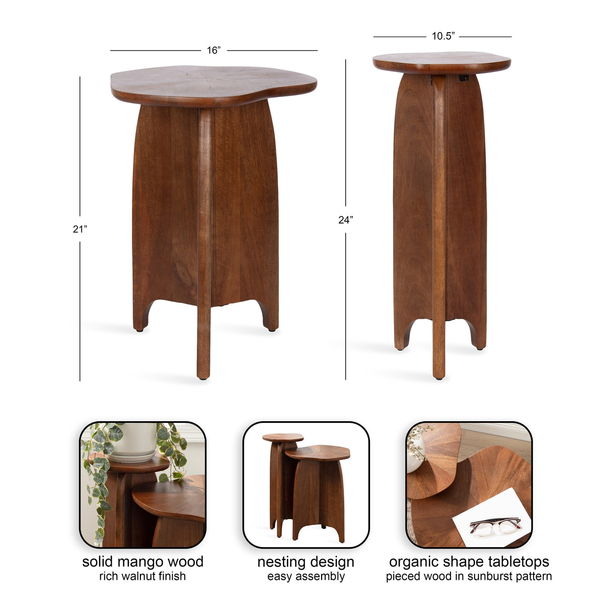 Kanna Solid Mango Wood Table Set