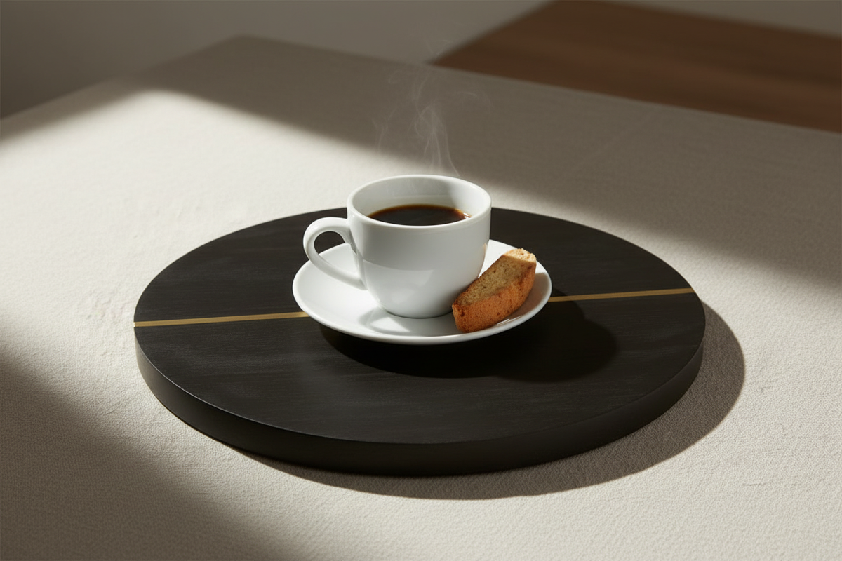 Brass Orbit Tray Side View