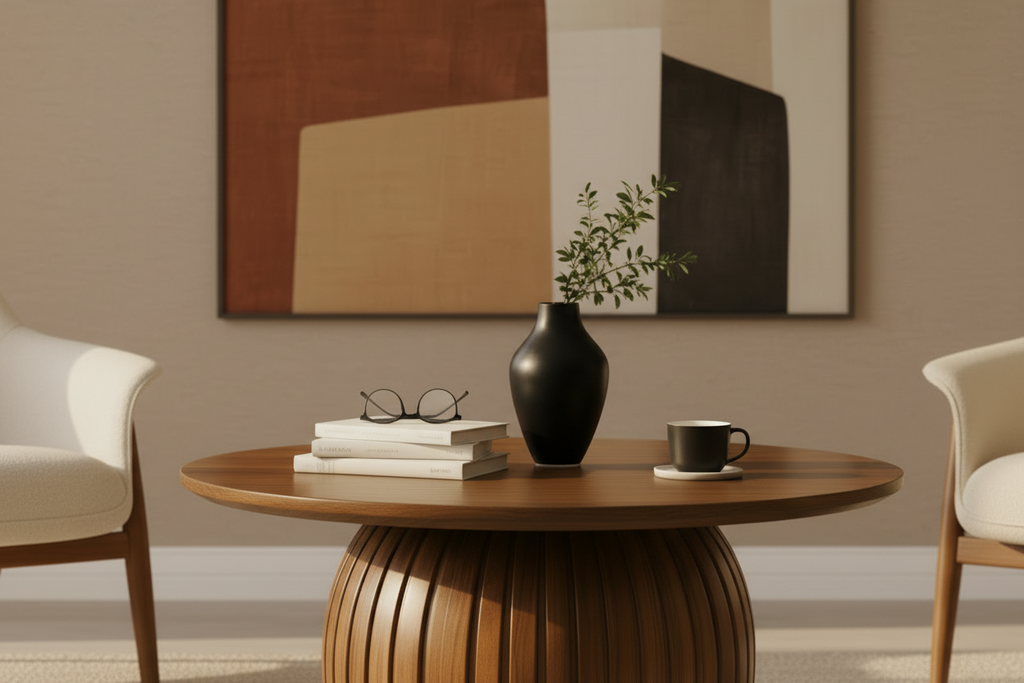 Close-up coffee table image in progress