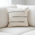 Close-up of the Crossing Lines pillow texture and hand-drawn lines