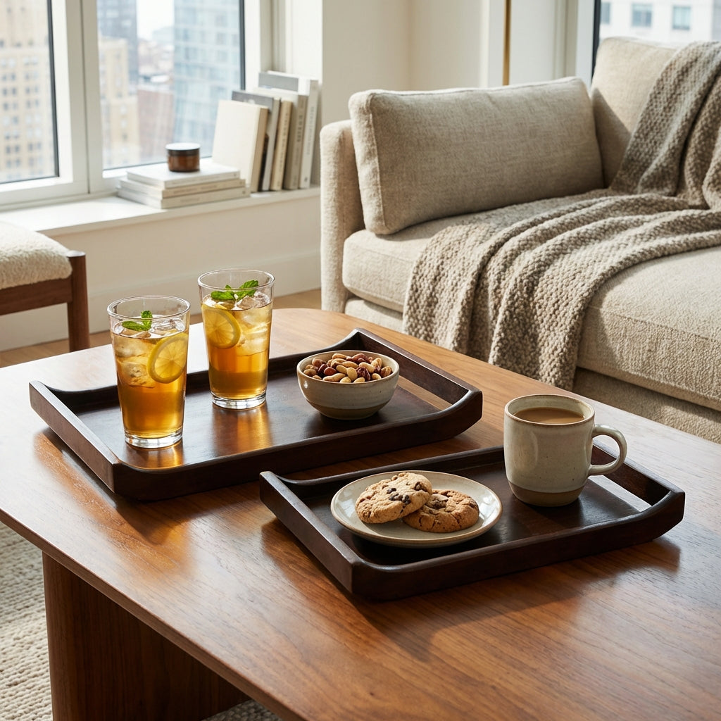 Acacia Tray Set