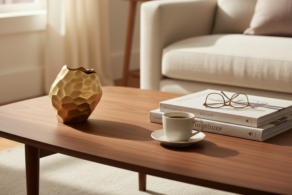 Midas Gold Faceted Vase - Correct Scale MCM Coffee Table