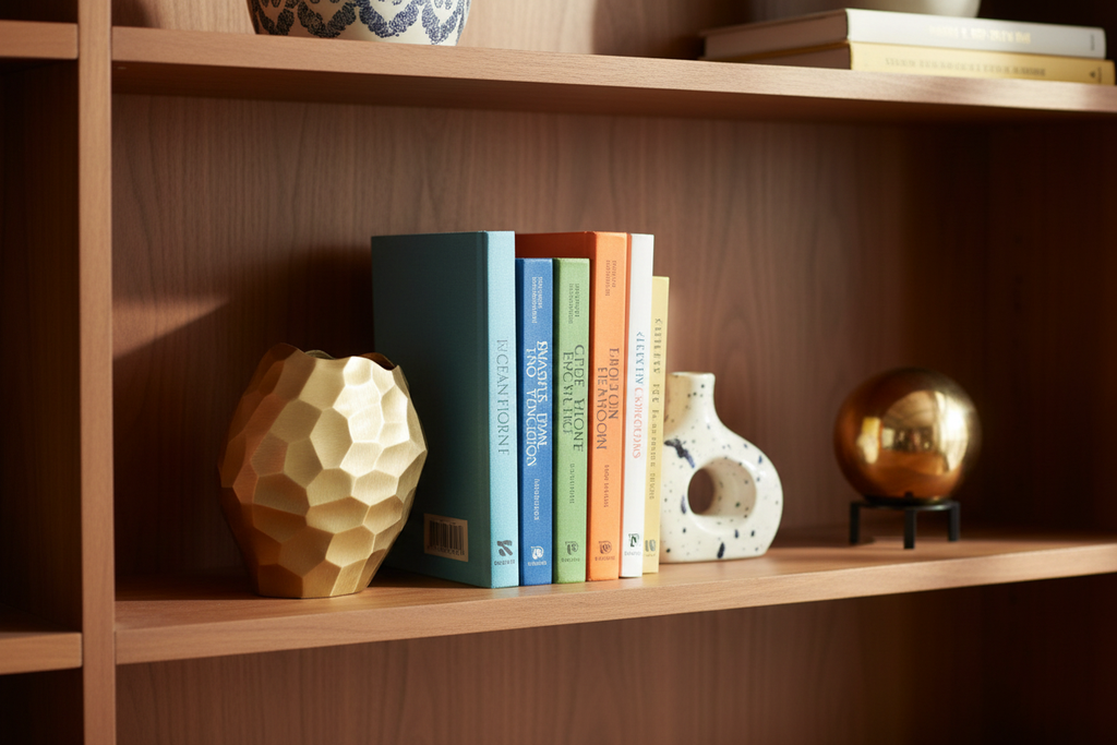Midas Gold Faceted Vase - MCM Bookshelf Revised