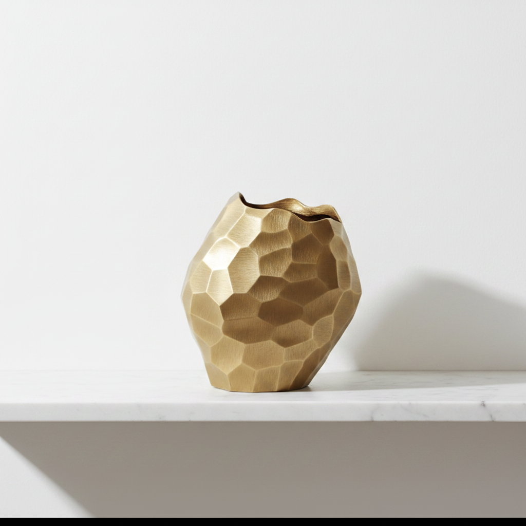 Midas Gold Faceted Vase - Sculptural Hero