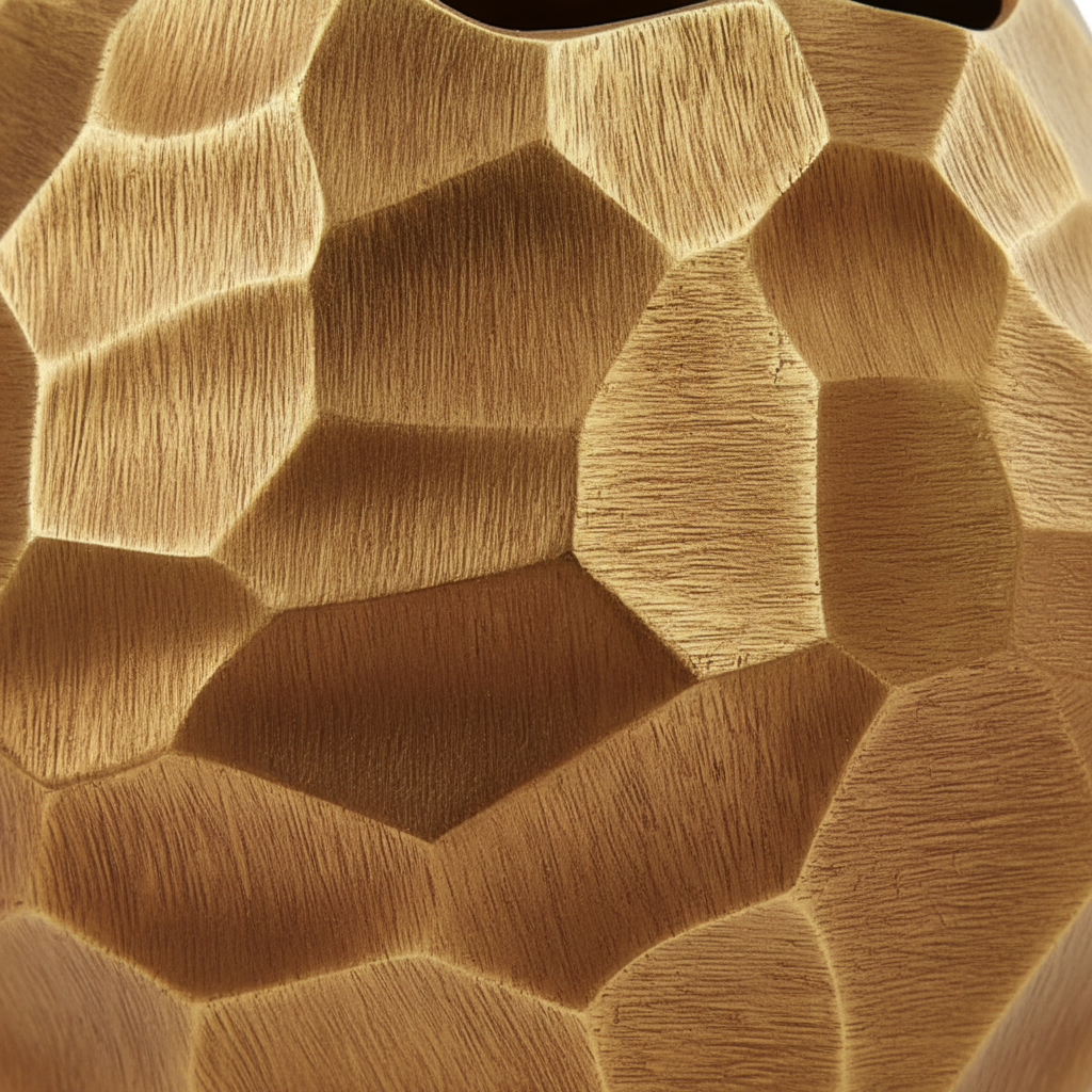 Midas Gold Faceted Vase - Texture Close-up