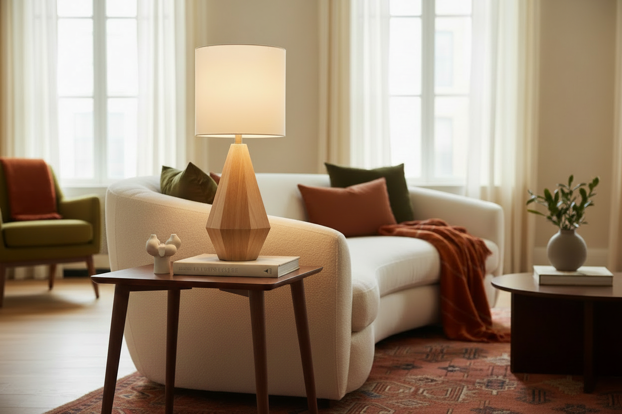 Sylvie Lamp on Slim MCM Side Table
