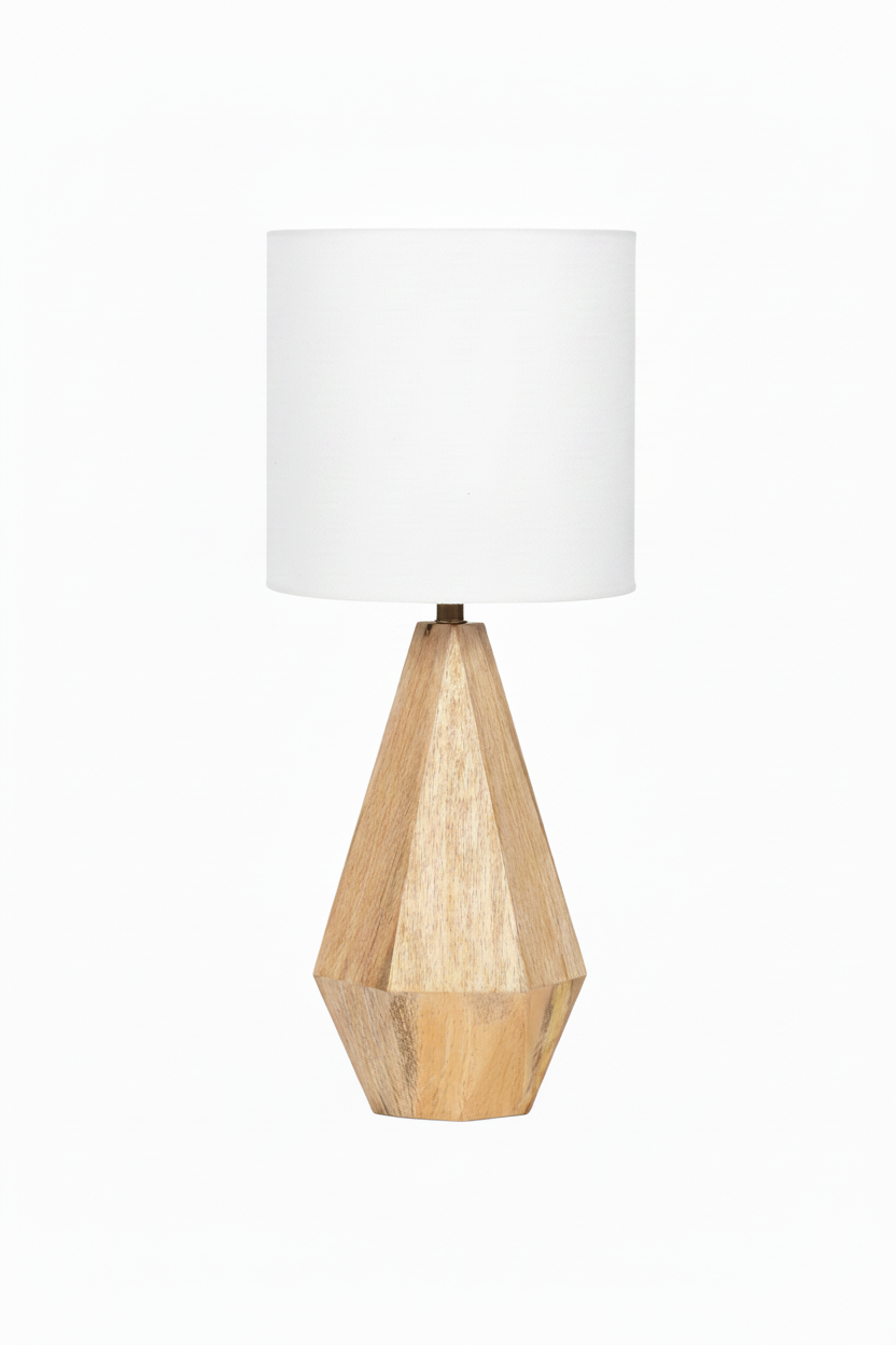Sylvie Natural Lamp Raw Wood Matte
