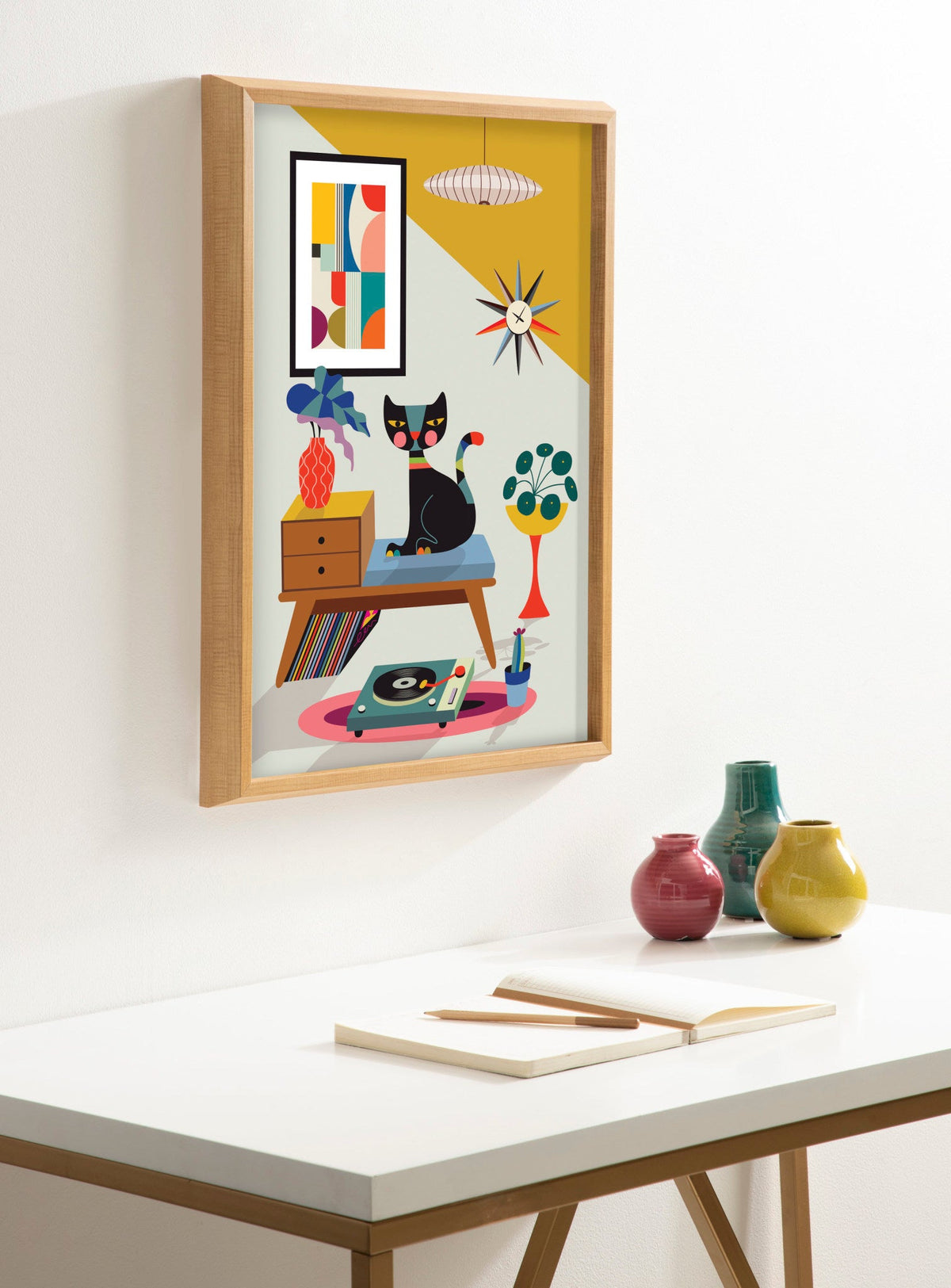 “Record Player” Framed Art by Rachel Lee